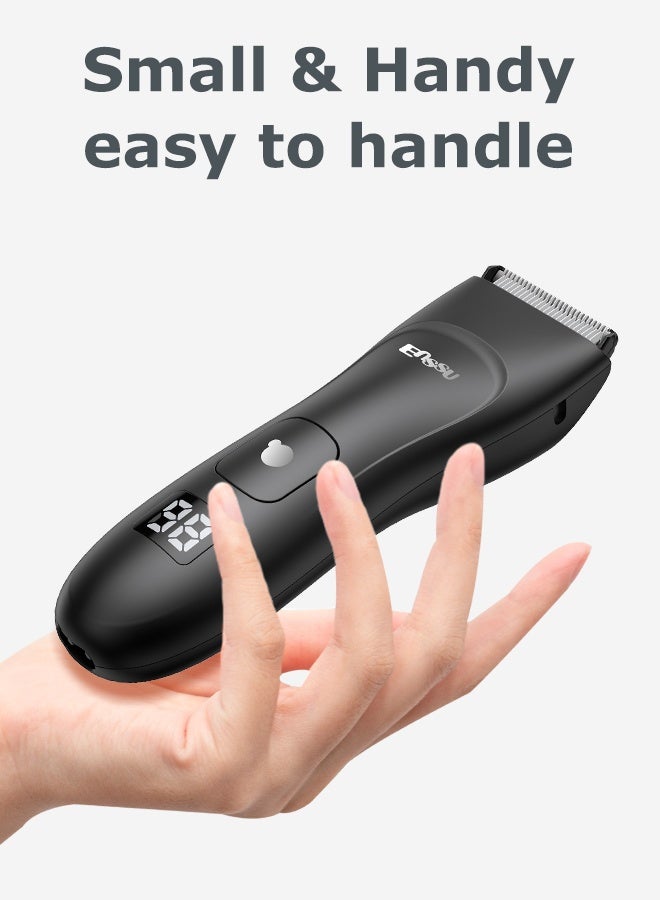 ENSSU Body Hair Trimmer for Men, Electric Manscape Groin Trimmer with Skin-Safe Ceramic Blade, Waterproof Ball Trimmer for Chest, Beard, and Pubic Hair - Image 4